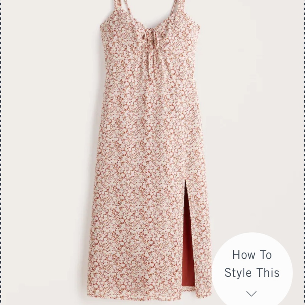 Abercrombie and Fitch Cinch-Front Midi Dress